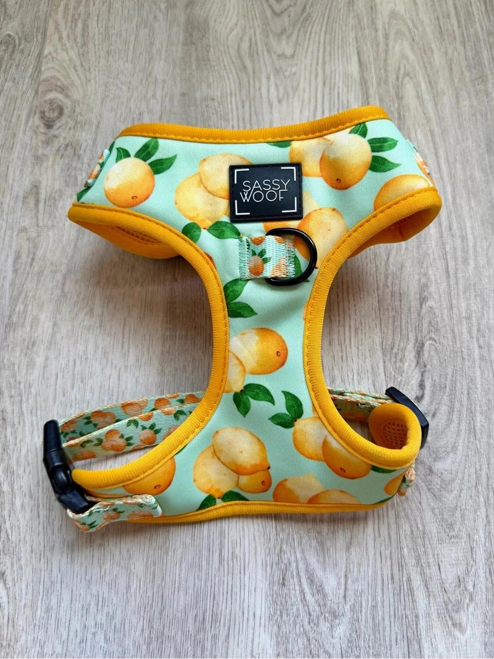 Sassy Woof - Yellow Lemon-Print Dog / Pet Harness - size Small